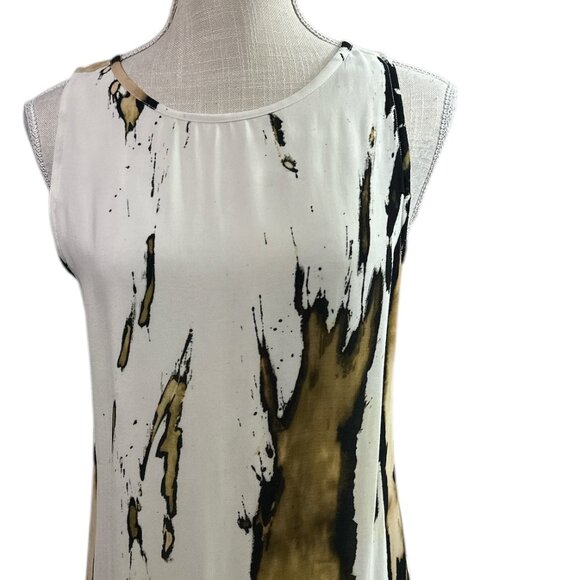 TRYB Dress Sleeveless Ruffle Hem Mesh Sides Women's sz 2 Boho - Picture 3 of 16